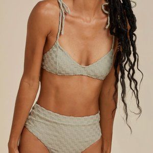 RYLEE + CRU WOMEN'S HIGH WAISTED CHEEKY BOTTOM / LAUREL CHECK